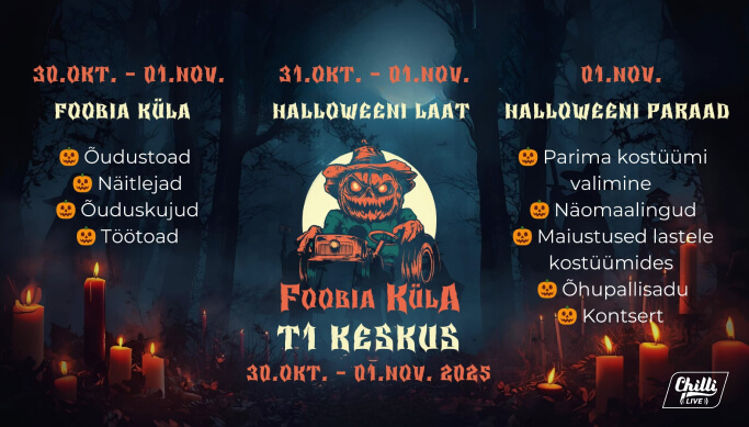 Biļetes uz bailes radīšanas Halloweeni festivālu T1 centrā ''Foobia ciems'' -20%