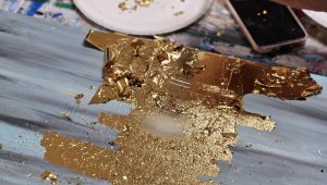 Мастер-класс по абстрактной акриловой живописи с gold foil